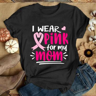 New Breast Cancer Printing T Shirts Fashion Short Sleeve T Shirt Summer Casual Loose T-Shirt