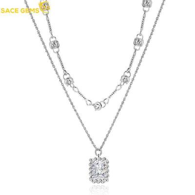 Classic Luxury Zircon Women Pendant Necklace Jewelry Wedding Promise Party Gift