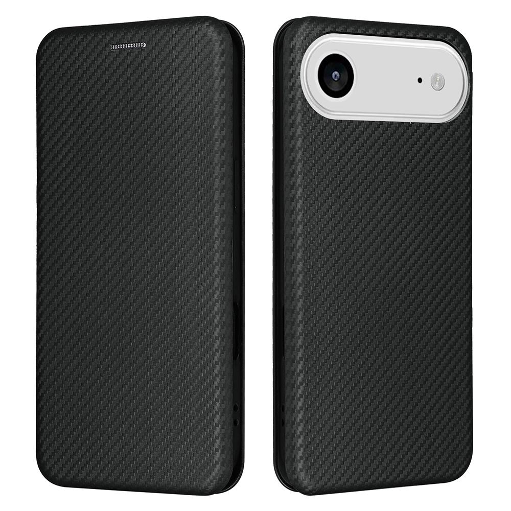 For iPhone 17 Air Case Carbon Fiber Texture Drop-Proof PU Leather Phone Cover