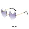 Novel Rimless Devil Ear Heart Shape Sunglasses for Women Men Trendy Creative Party Halloween Cosplay Glasses UV Protection