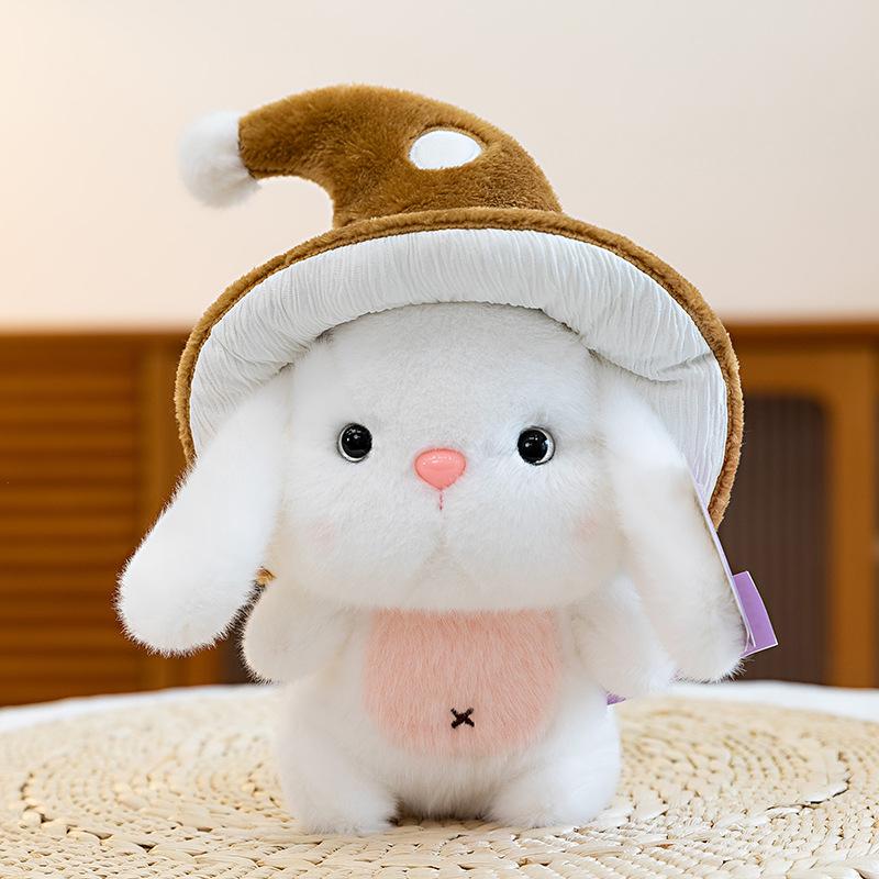 Mushroom Bunny Plush Toy Cute Cartoon Stuffed Animal Soft Soothing Doll Gift for Kids