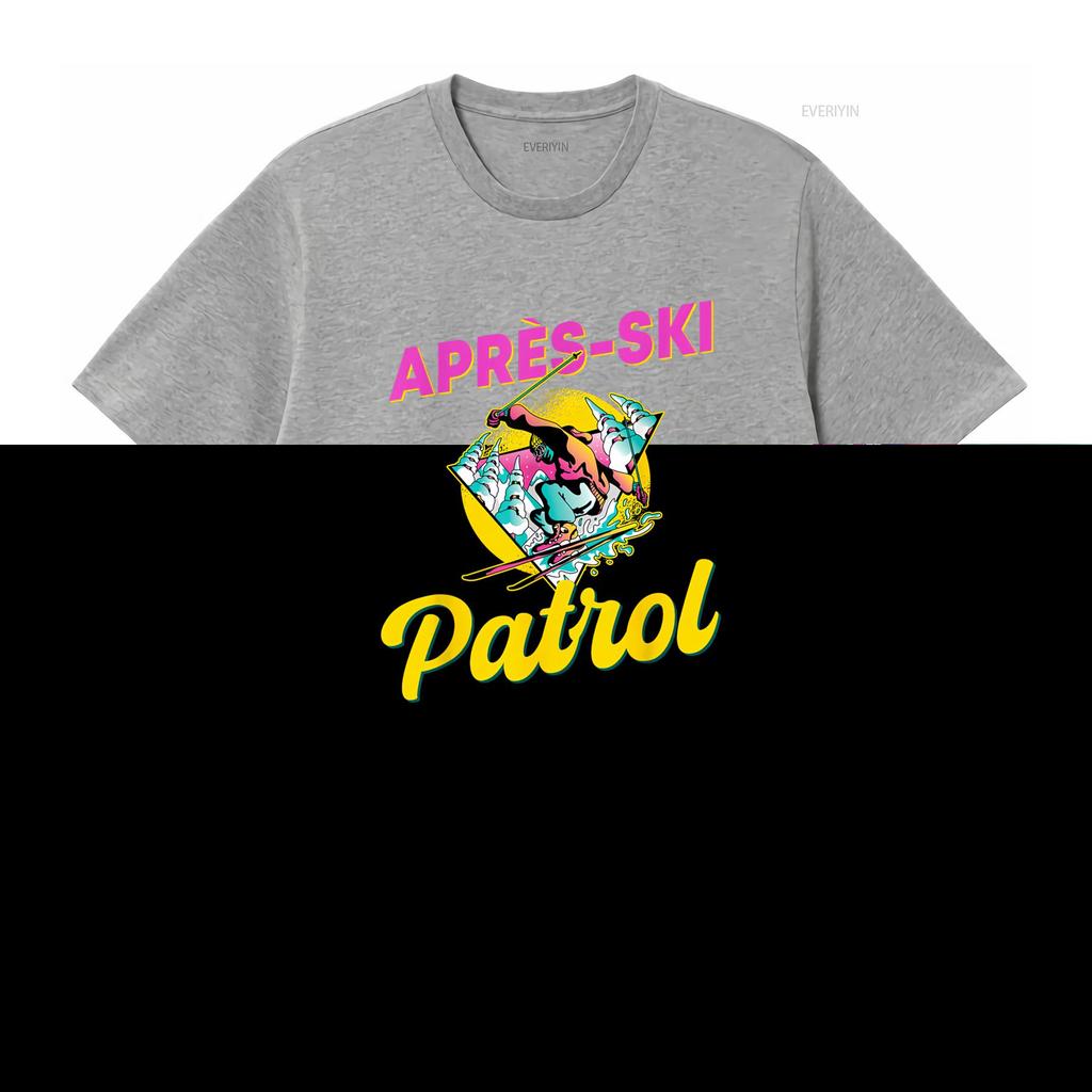 80s Retro Apres Ski Patrol Design 90s Skiing T Shirt Long or s Available vintage Washed Slightly homme Casual Versatile Stylish