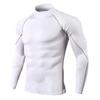 Men's Long Sleeve High Neck Sport Bodysuit - Quick-Dry High Elastic Fitness Training Base Layer Top