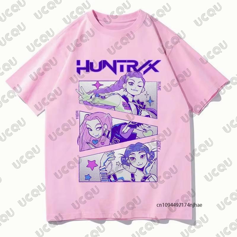 Chasseurs de démons KPop Huntrix Impression graphique Coton Hommes Femmes T-shirt Été Manches courtes T-shirts Décontracté Sport Enfants Hauts