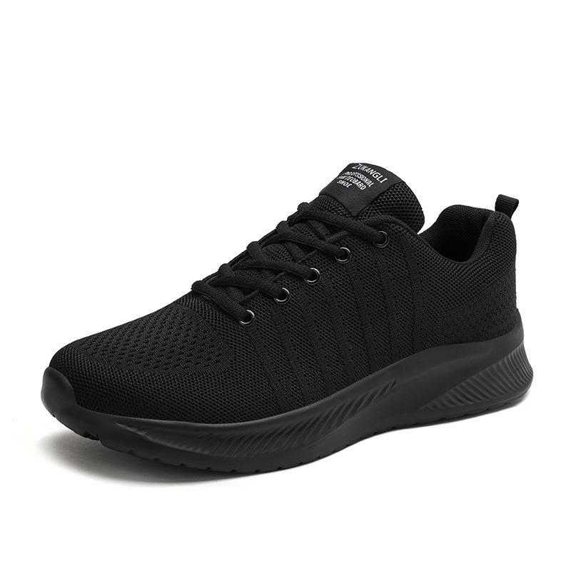 Popular men's new breathable fly-woven mesh sports shoes soft sole light running casual men's shoes tide