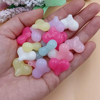 Schmuckzubehör Halskettenherstellung Handgefertigte Materialien Fart Macaron Farbe 22mm*17mm*9mm 20 Stück/Set Pfirsichherz Perlen DIY Zubehör
