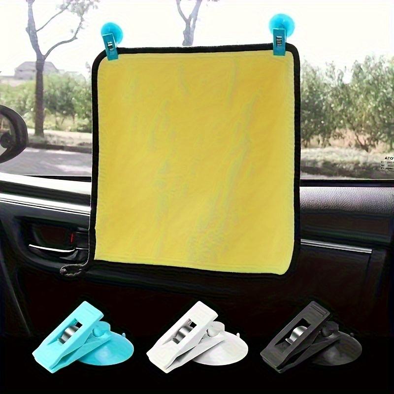 4pcs Portable Car Suction Cup Clip, Car Interior Window Suction Cup, Detachable Bracket for Sun Visors, Curtains, Towels, and Receipts