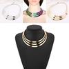 Futuristic Metal Collar Necklace With Waterwave Chain For Steampunk And Gothic Styles