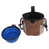 Dog Treat Pouch Oxford Fabric Multiple Compartments Adjustable Belt Pets Training Treat Pouch with Foldable Bowl Coffee