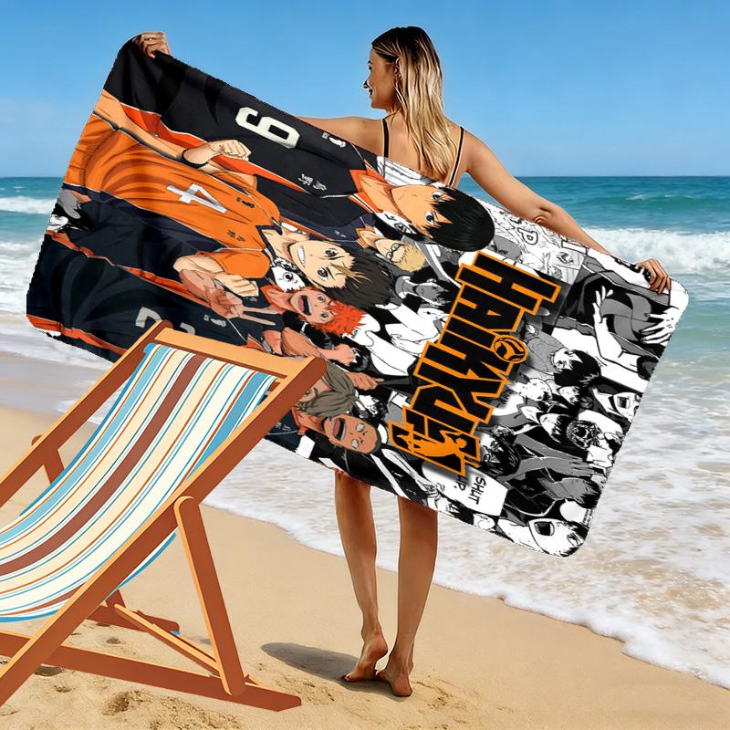 Haikyu 2D Flat Print Beach Towel, Large Soft Quick Dry Towel for Beach Camping Swimming.NSTJ0928072