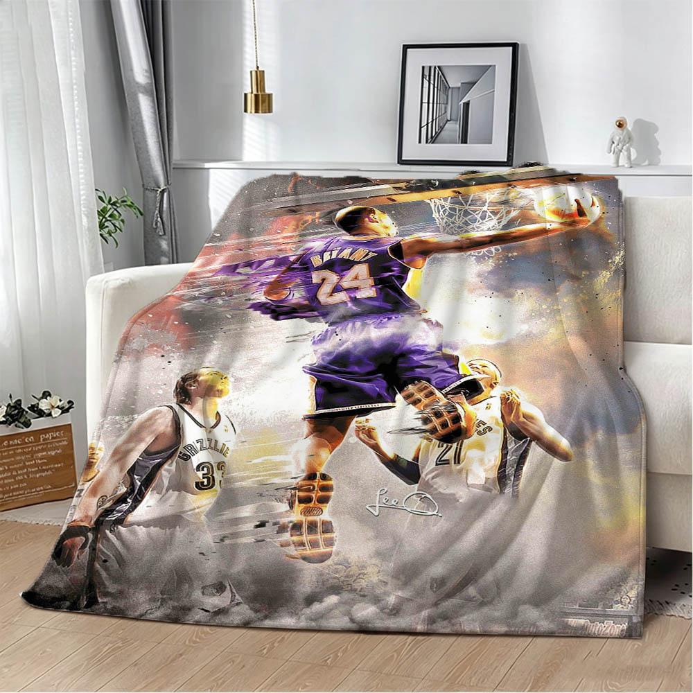 Sport Basketball K-KobeS J-Jame-s Great Flannel Blanket Soft Throw Blanket Art For Home Decor Bedroom Bed Sofa Picnic Fans Gift