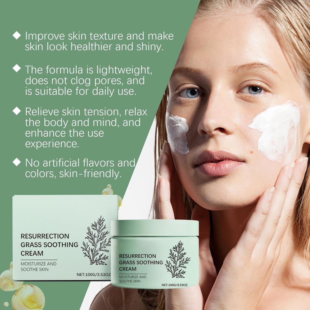 Reaktivierungs-Gras Beruhigende Creme, Zart und Weich zur Linderung Trockener Haut, Reparierend und Verbessert die Hautelastizität Creme