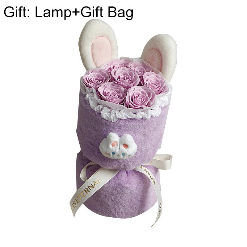 

1 шт. плюшевое кроличье ухо для подарков на день рождения, ведро для упаковки цветов, милый букет из роз, готовые мыльные цветы