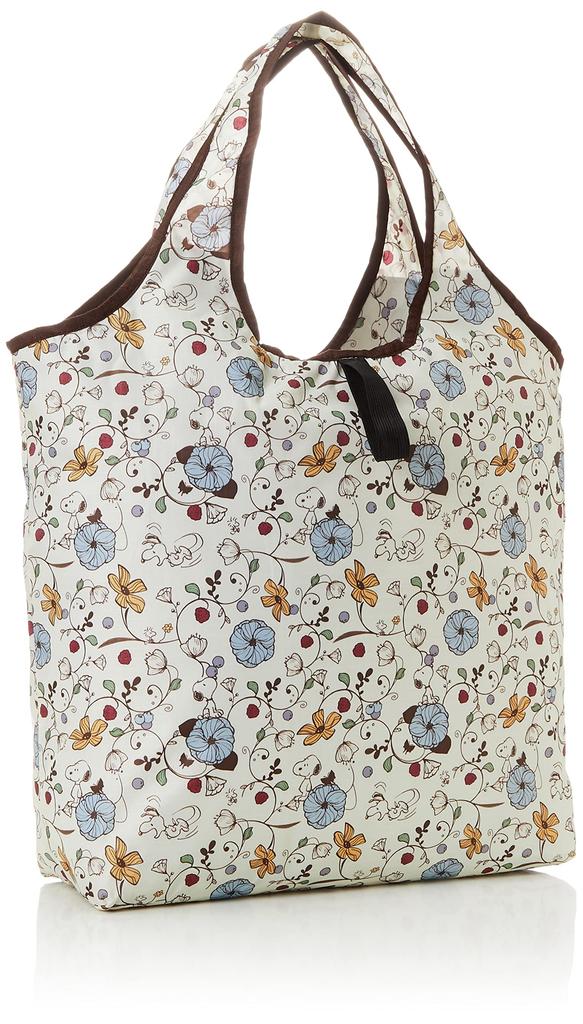 Sifre Foldable Insulated Eco Snoopy Flower Beige Bag, & PEANUTS, Women's, PN30,