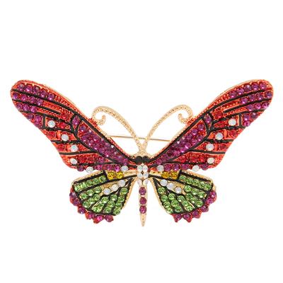 Lila Insektenbrosche Kristall Strass Kleideraccessoire Schmuck Geschenk für Frauen Mädchen Hochzeit Bankett Party