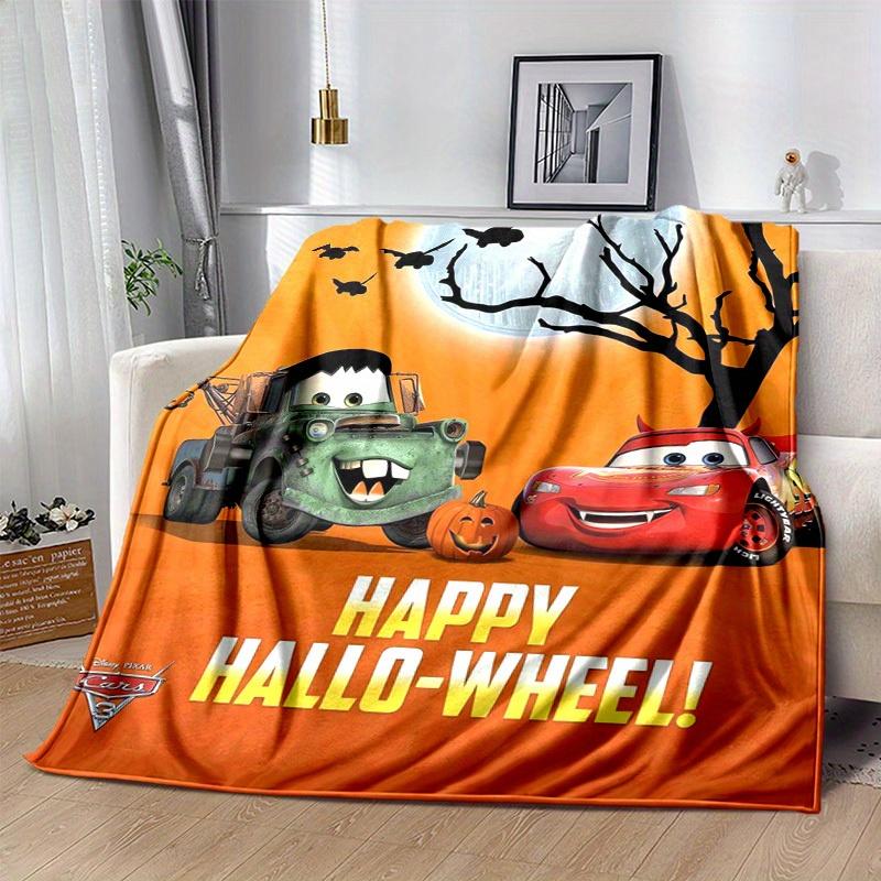 1pc,Disney Pixar Cars Happy HalloWheel! Halloween Towel Coverlet Blanket Perfect for Home Decor, Couch Throw, Outdoors, Travel