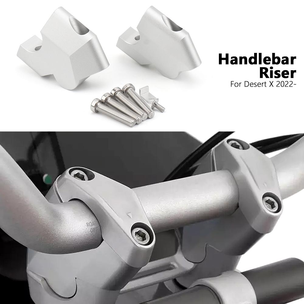Motorcycle Accessories Handlebar Riser Handle Bar Cover Aluminum Silver For Ducati DesertX Desert X 2022 2023 2024