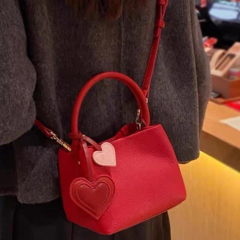 

IELGY Нишевая сумка-ведро с корзиной для овощей, высококачественная красная, можно использовать как свадебную сумку, универсальную сумку-почтальонку. красный