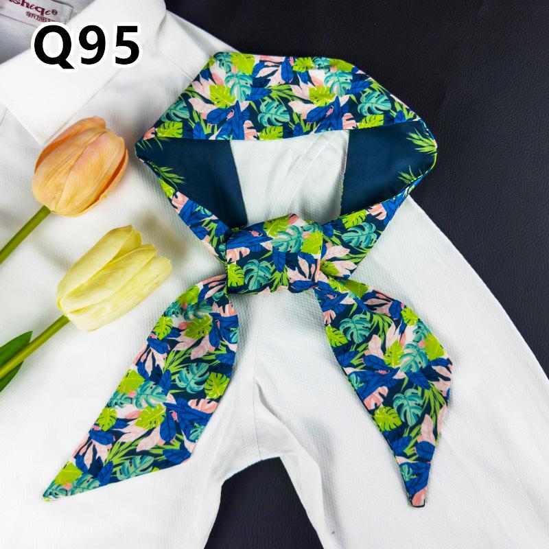New Long Versatile Silk Scarf Tied Hair Band Bow Letter Floral Streamer Tied Bag Gift Small Silk Scarf