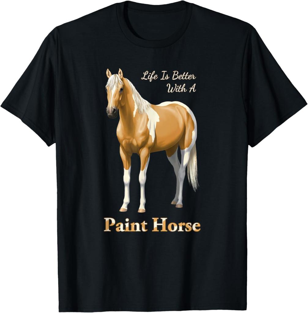 Tričko Paint Horse s grafikou Palomino Pinto, ležérní, bavlněné