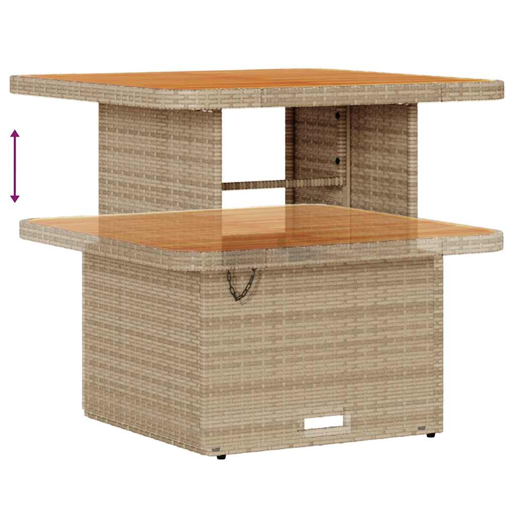 Garden Dining Set Beige Poly Rattan
