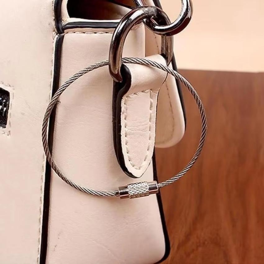 5 buc/10 buc Cablu cu buclă cu șurub de blocare Gadget Inel Cheie Breloc Oțel Inoxidabil Etichetă Coardă Cerc Coardă de Camping Accesorii