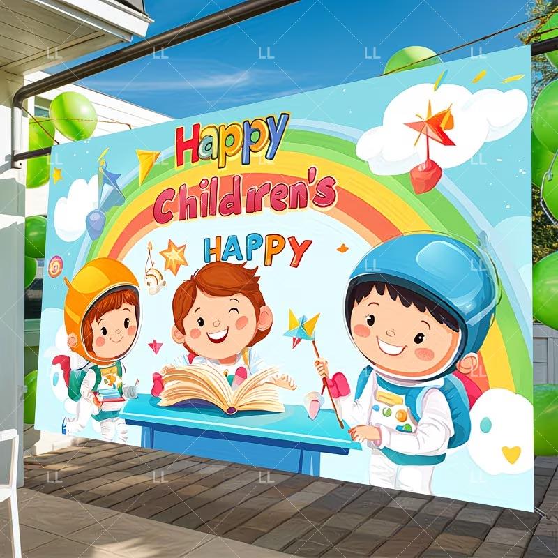 Children's Day Party Decoration Backdrop Feliz Día del Niño Balloon Photography Background Supplies Kid Gift Photo Studio Prop