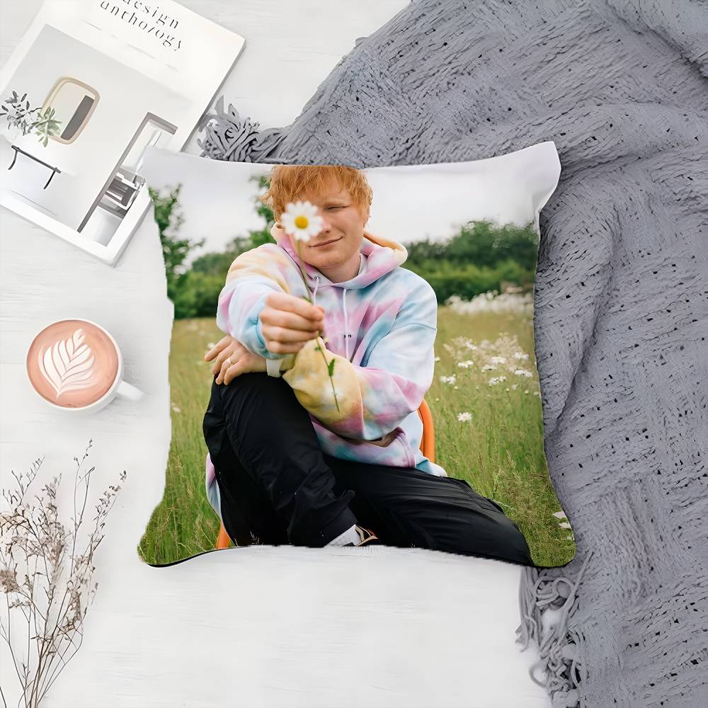 Electronic Music Pop Singer E-Ed Sheeran-MT Pillow Case Printing Pillowcase Living Room Sofa Cushion Cover Bedroom Room Decor