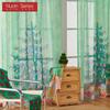 1PC Nuan Series Christmas Style Sheer Curtain Colorful Christmas Tree Print Tulle Curtain for Kitchen Bedroom and Living Room Home Decor
