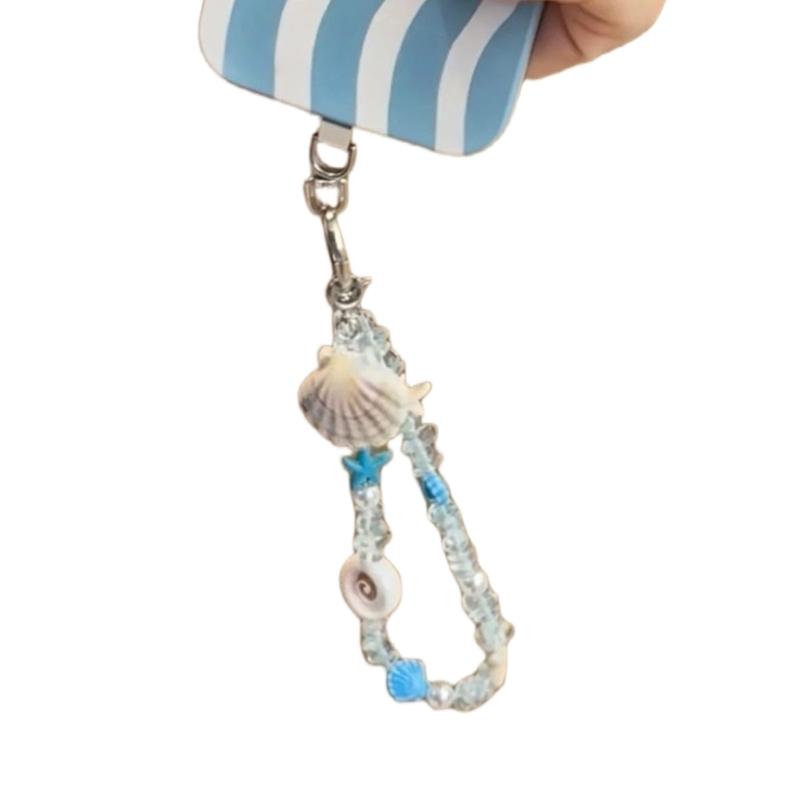 

Handmade Sea Star Keychain Bag Charm With Oceanics Beads and Shells for Beach Styles Accessories 1