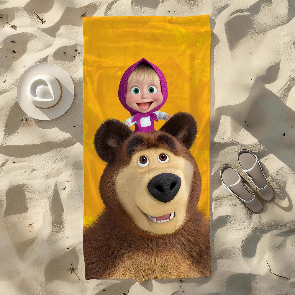 Cartoon M-Masha-A and the B-Bear-R Towel For Swim Yoga Gym Quick Drying Soft and skin-friendly Beach Towels All-Season