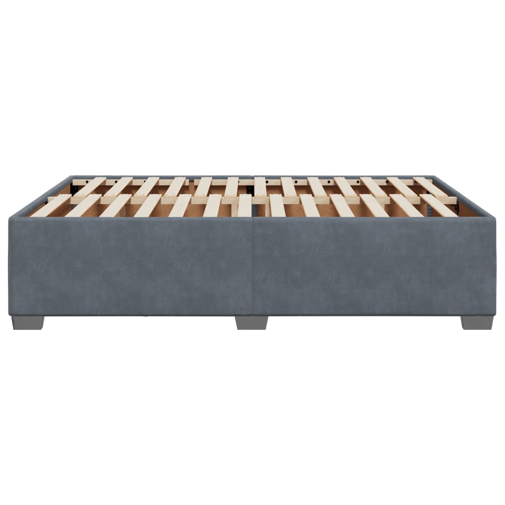 Bed Frame Without Mattress Dark Grey 160 X 200 Cm Velvet