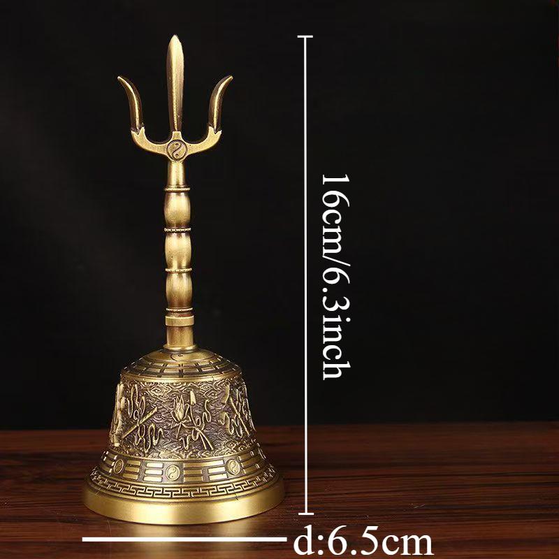 

1pc Metal Clock, Taoist Hand Cranked Clock, Buddhist Hall Feng Shui Decoration, Home Decoration, Witchcraft Decor Lucky Bell