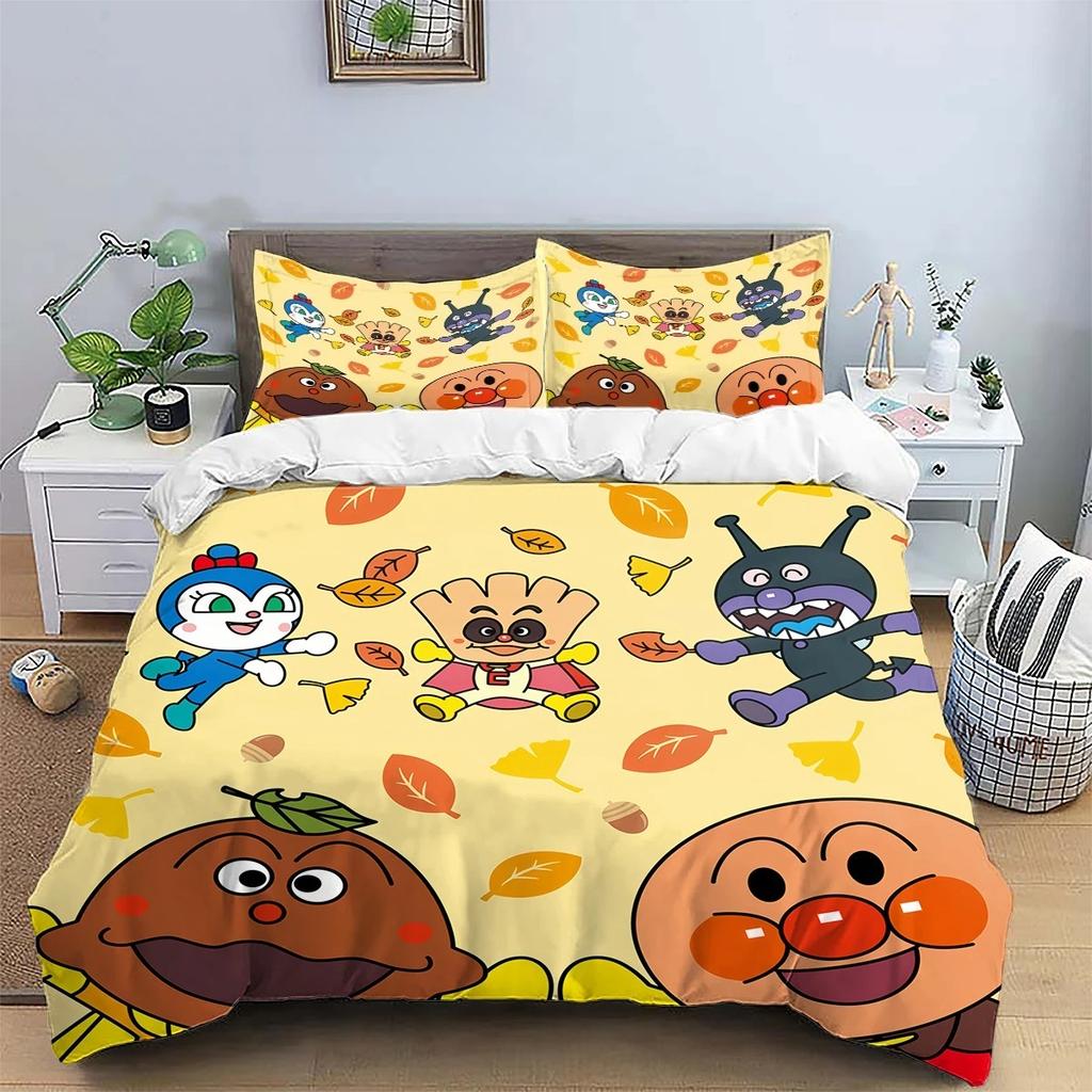 Anpanman Squad Bedding Set Double Twin Full Queen King Kids Bedclothes Duvet Cover Pillowcase Decoration Christmas Gifts