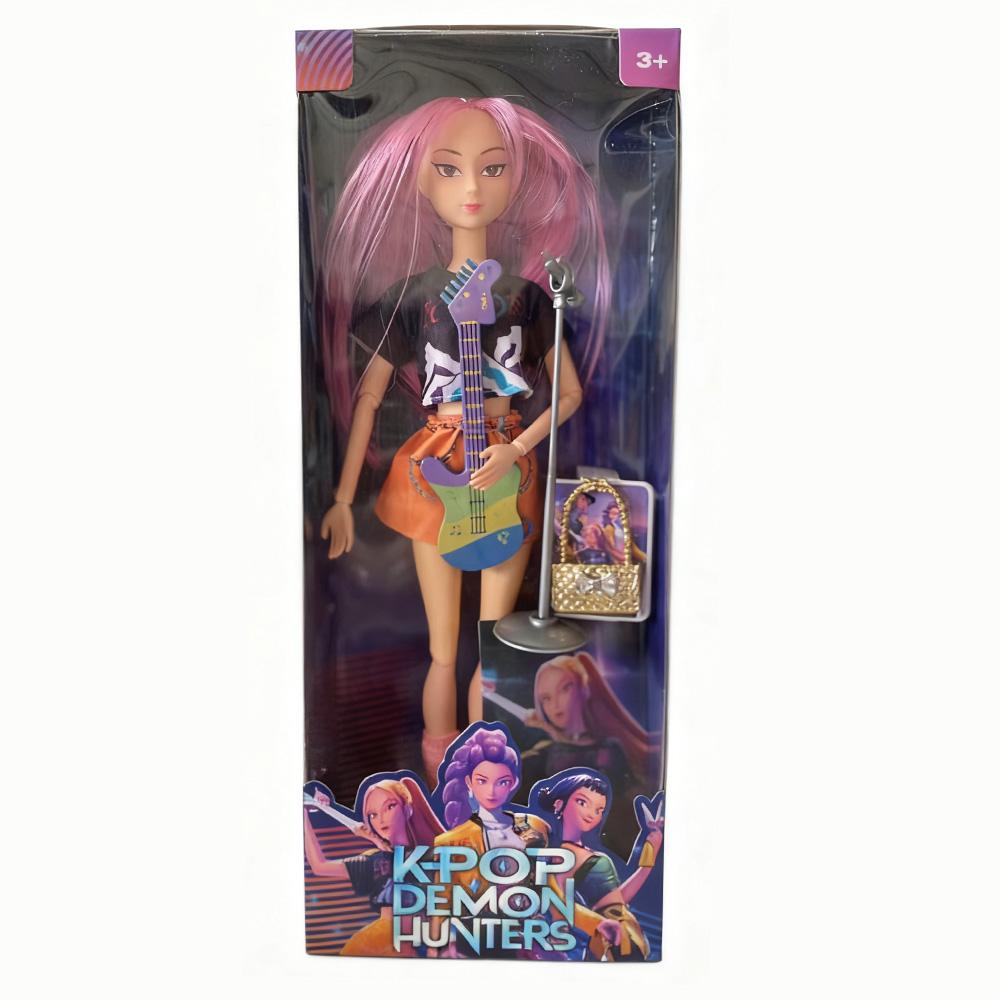 Kpop Demon Hunters Action Figure Toy Derpys Tiger Rumi Mira Zoey Sussy with Colorful Lights Theme Song for Fans Christmas Gifts
