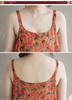 2025 Summer Cotton Linen Patchwork Long Sling Dress