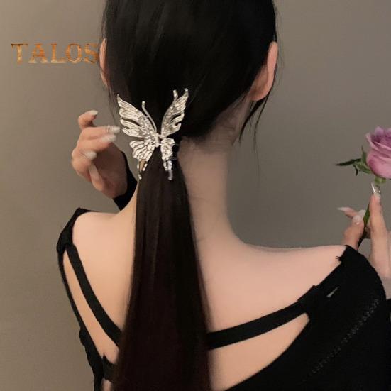 Butterfly Hair Clips for Women Metal Non-Slip Sparkly Hair Claws Elegant Butterfly Hair Accessories for Daily Wear Weddings Parties