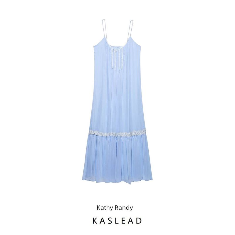 Kaslead New Women Clothes Western Style Fashion Medium Long Version Fine Sling Dress 3064334