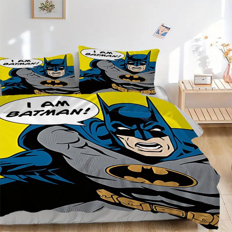 

3pcs batman, superhero Duvet Cover Set (1 Duvet Cover + 2 Pillowcases, No Core) - Comfortable, And Breathable Bedroom Decoration yy251104082 135x200cm