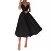 Multi-Color European & American Women's Sexy Swing Evening Dress with Spaghetti Straps