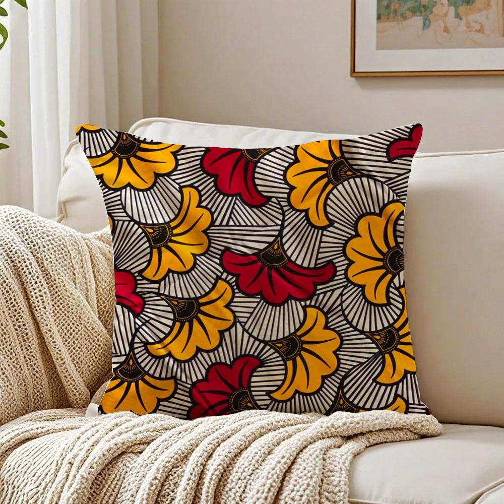 Bold Cultural Pattern Style Print Cushion Cover Linen Pillowcase Soft for Sofa Bed Home Room Decor