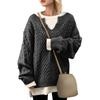 Women's Fashion Casual Solid Color  Sweater Long Sleeve Pullover Sweater Top