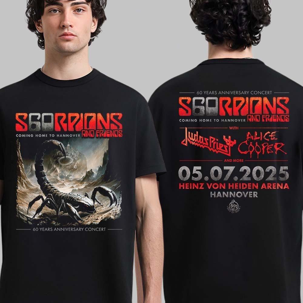 Scorpions Приезжают Домой в Ганновер 2025 Концерт в честь 60-летия Унисекс Футболка S