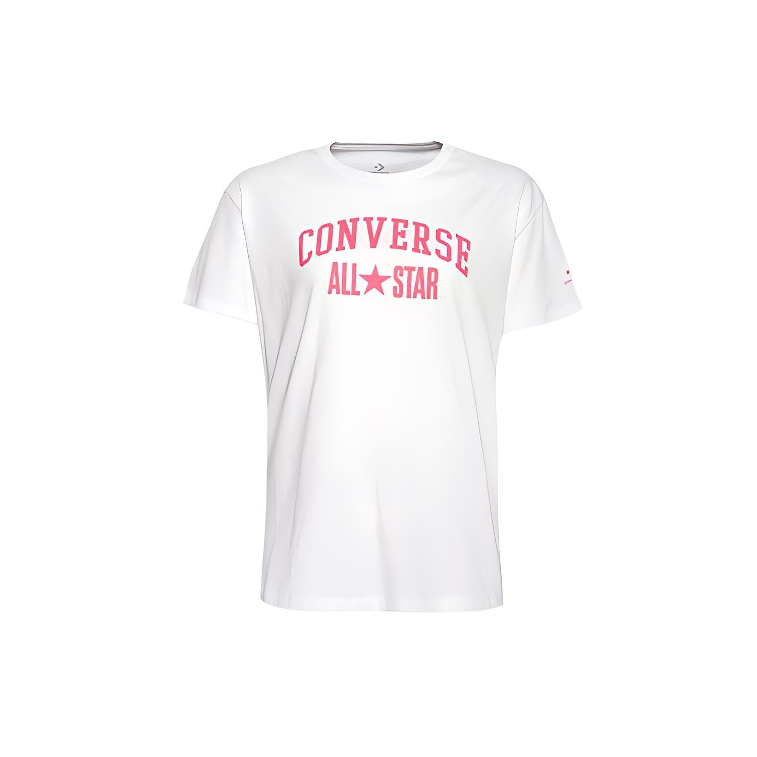 (WMNS) Converse Logo Printing Round-neck White Women s 10017793-A03 L