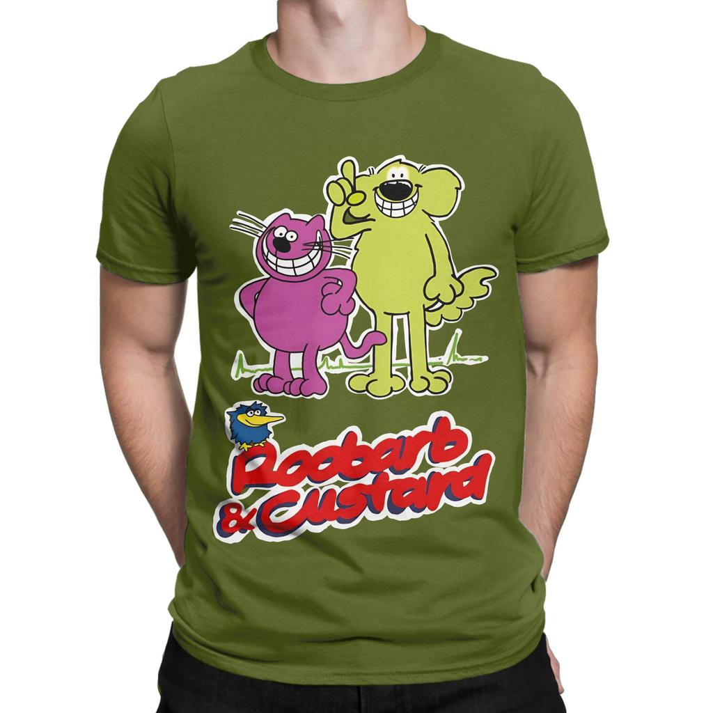 Roobarb Ccustard 1980s Retro Cartoon British Kids Tv Nostalgia Funny 100 Cotton Tshirt Roobarb And Ccustard Tees Tops For Unisex