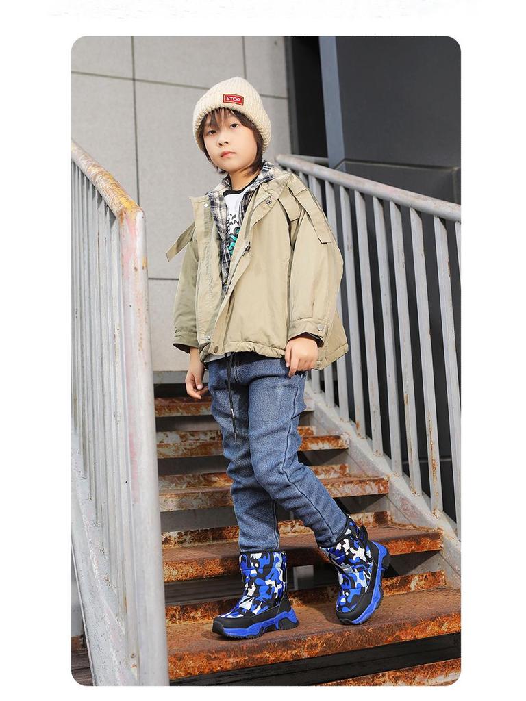 2025 Winter Children's Snow Boots - Velvet-Lined, Thick, Warm & Anti-Slip for Medium & Large Kids