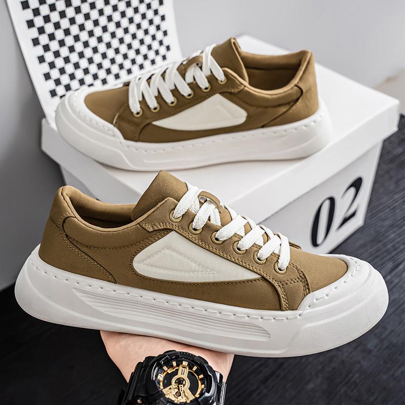 Men's Shoes Breathable Canvas Shoes 2025 Summer New Low-top Sports and Leisure Shoes Men's Soft-soled Versatile Thick Baseplate Shoes