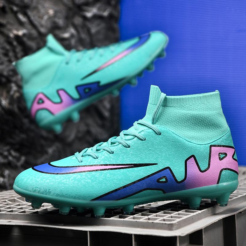 A 2025 high-top football shoe AG long nail TF broken nail youth male student training competition sports shoes