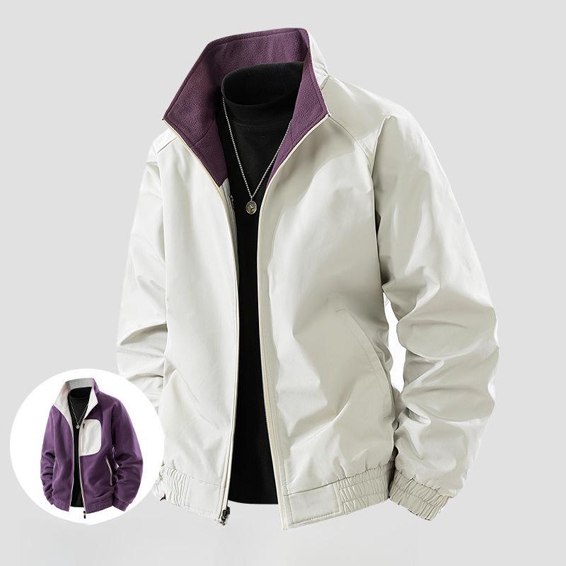 

Spring and Autumn Men s Coat Thickened Versatile Casual Handsome Jacket Spring Stand-up Collar Clothes M