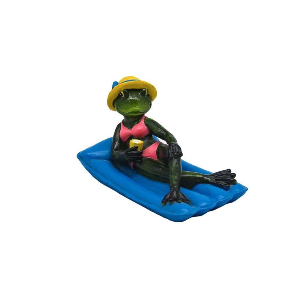 Resin Animal Sculpture Cartoon Floating Pond Ornament Funny Miniatures Figurine  Desk